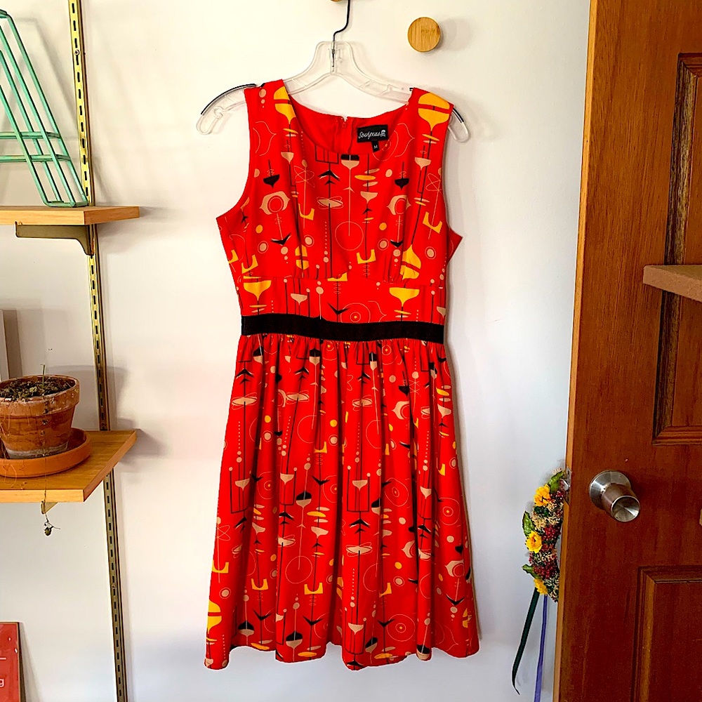 Sourpuss retro atomic ‘Midcentury modern’ shift dress